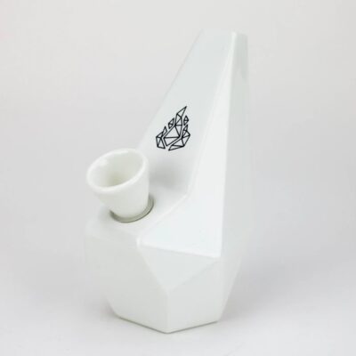 BRNT Polygon - Ceramic Bubbler Bong - White